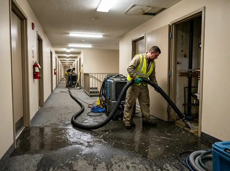 multi-unit-apartment-hallway-f-005 — frequently asked questions, Emergency Burst Pipe Water Extraction & Removal in Huber He…